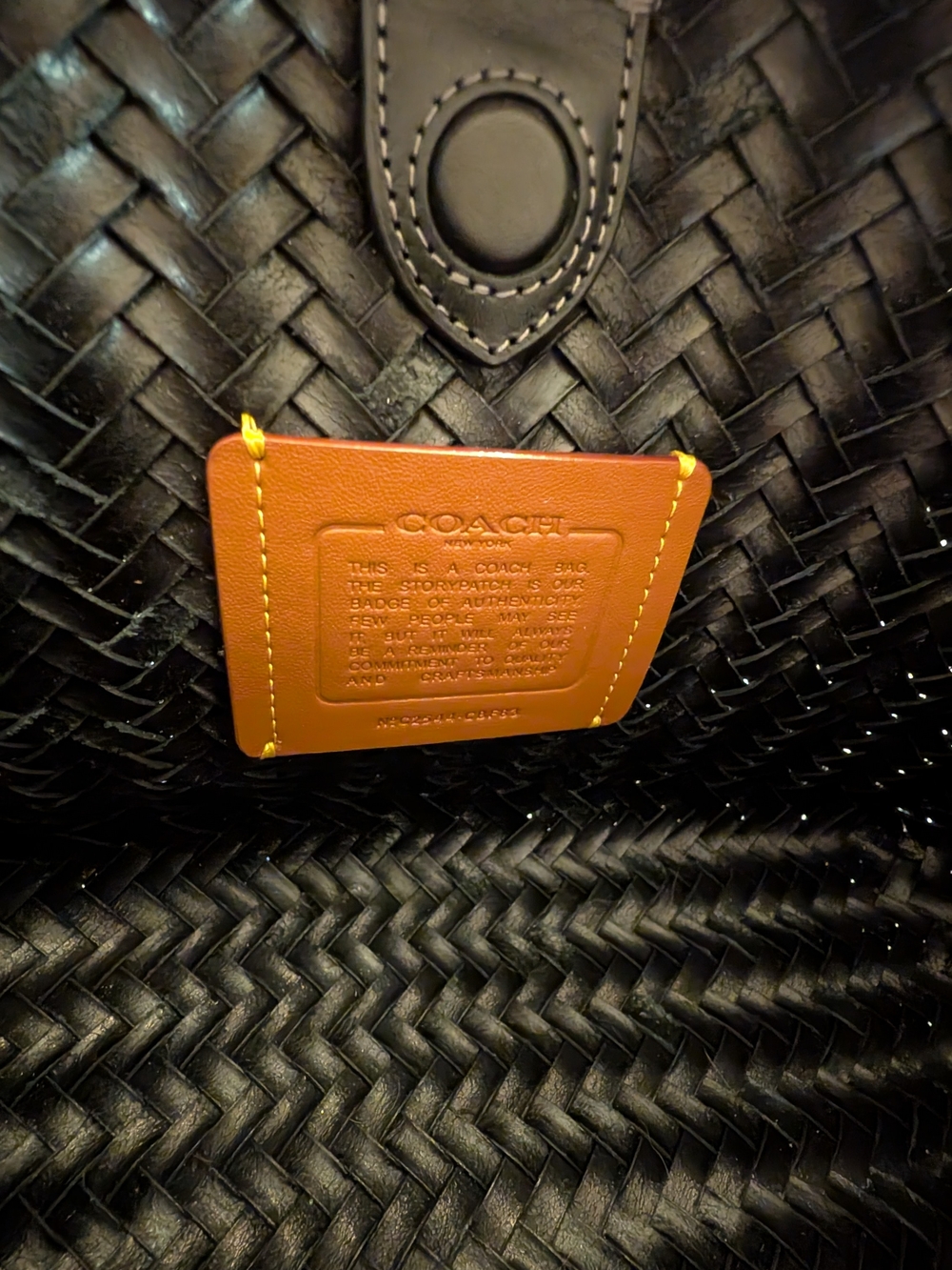 🖤NWT🖤 COACH Woven Leather Swing Tote Bag - Picture 4 of 10